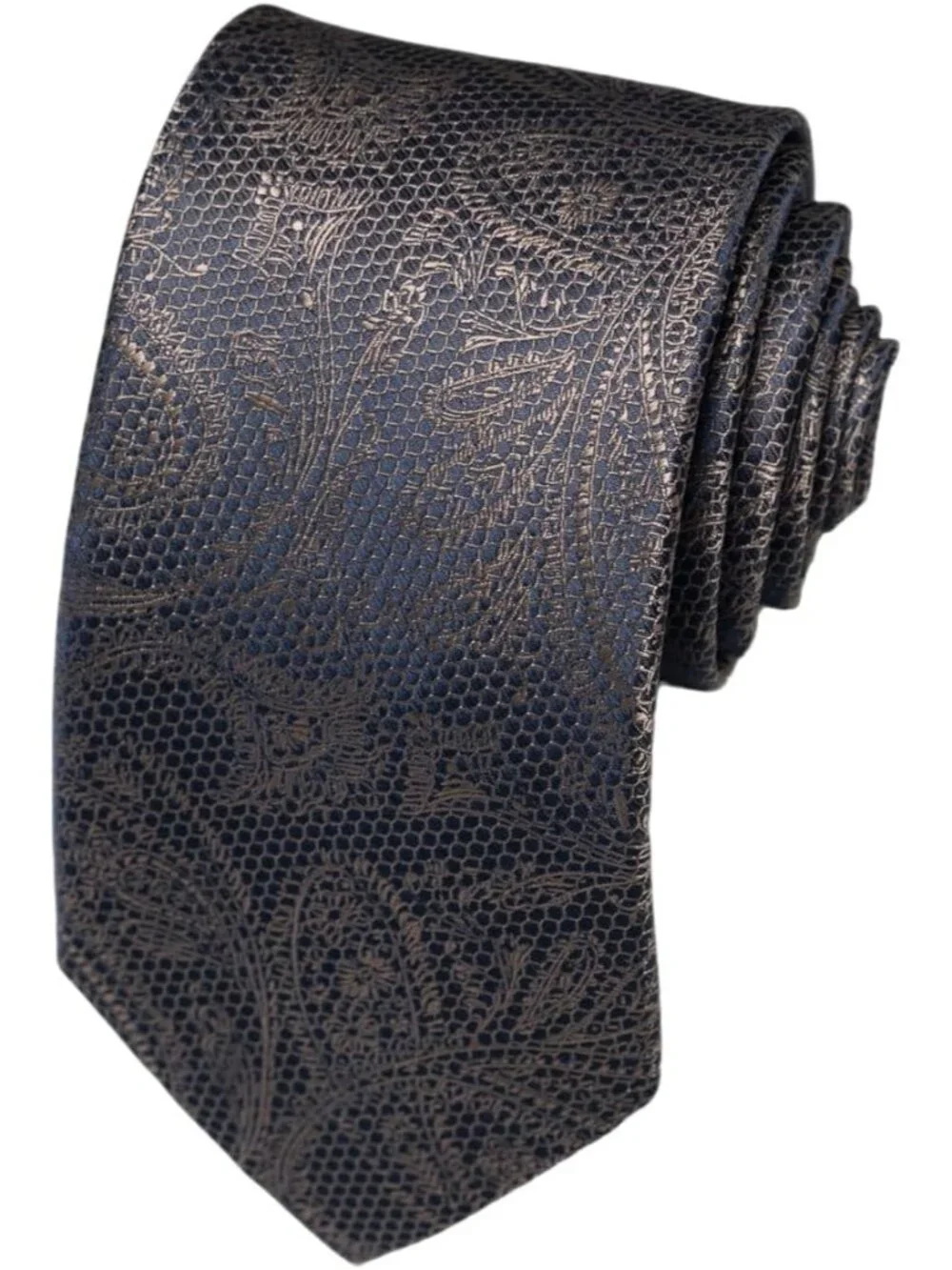 🆕Men Mocha 100% Microfiber Traditional Paisley Formal Necktie For Wedding Dress